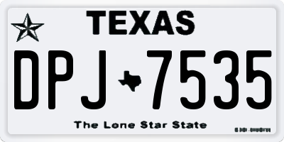 TX license plate DPJ7535