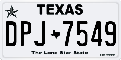TX license plate DPJ7549