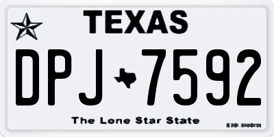 TX license plate DPJ7592