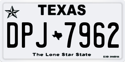 TX license plate DPJ7962