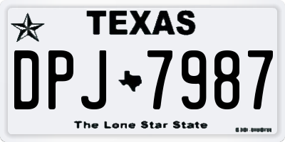 TX license plate DPJ7987
