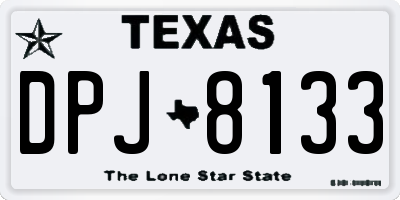 TX license plate DPJ8133