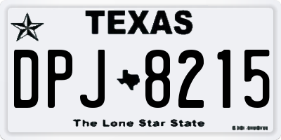 TX license plate DPJ8215