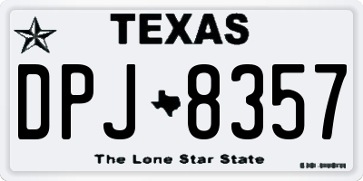 TX license plate DPJ8357
