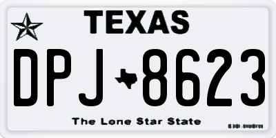 TX license plate DPJ8623