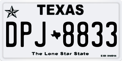 TX license plate DPJ8833