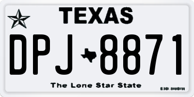 TX license plate DPJ8871