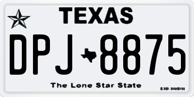 TX license plate DPJ8875