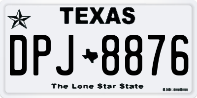 TX license plate DPJ8876