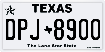 TX license plate DPJ8900
