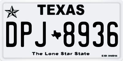 TX license plate DPJ8936