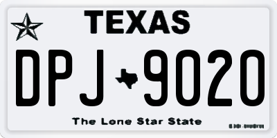 TX license plate DPJ9020