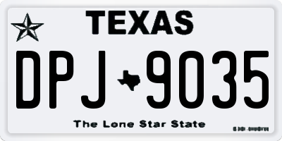 TX license plate DPJ9035