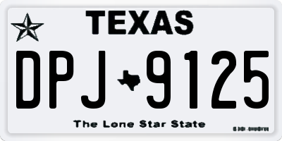 TX license plate DPJ9125