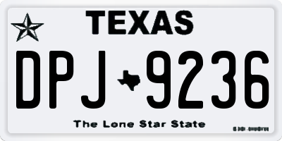 TX license plate DPJ9236