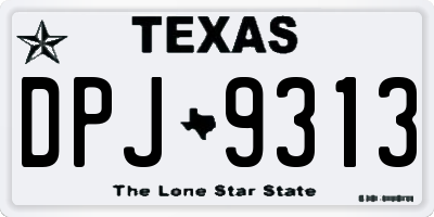 TX license plate DPJ9313