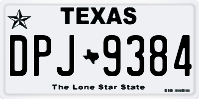 TX license plate DPJ9384