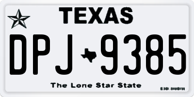 TX license plate DPJ9385