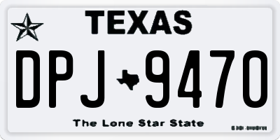 TX license plate DPJ9470
