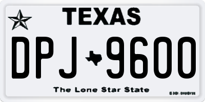 TX license plate DPJ9600