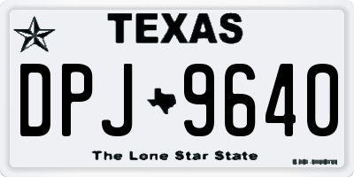 TX license plate DPJ9640