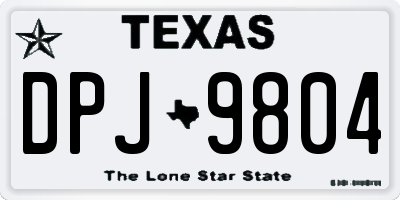 TX license plate DPJ9804