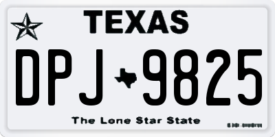 TX license plate DPJ9825