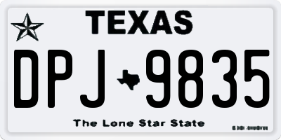 TX license plate DPJ9835