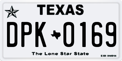 TX license plate DPK0169