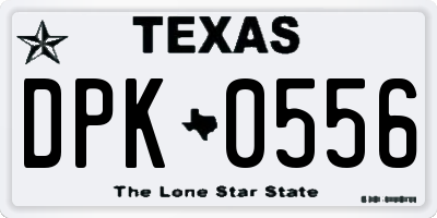 TX license plate DPK0556