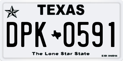 TX license plate DPK0591