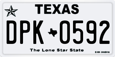 TX license plate DPK0592