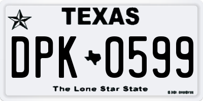 TX license plate DPK0599