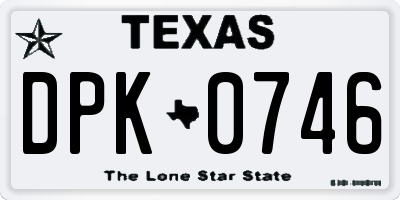 TX license plate DPK0746