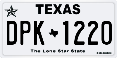 TX license plate DPK1220