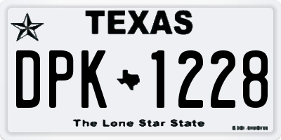 TX license plate DPK1228