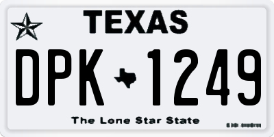 TX license plate DPK1249