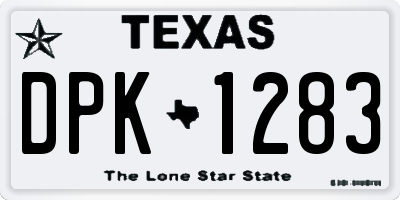 TX license plate DPK1283