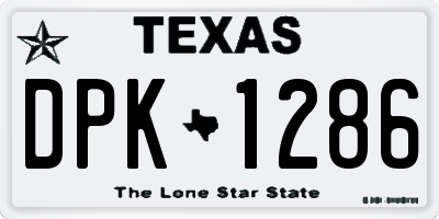 TX license plate DPK1286