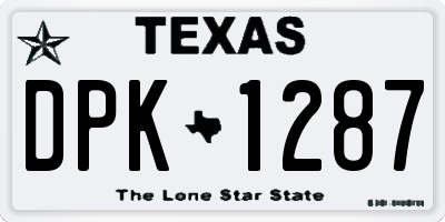 TX license plate DPK1287