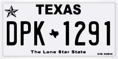 TX license plate DPK1291