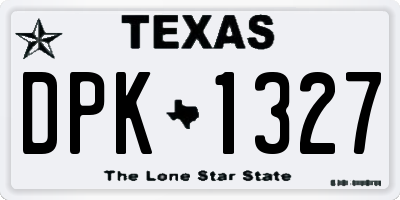 TX license plate DPK1327