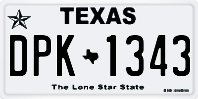 TX license plate DPK1343
