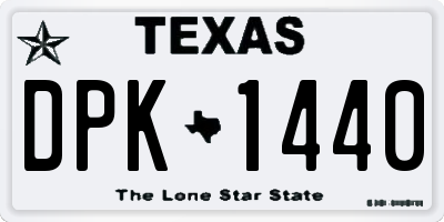 TX license plate DPK1440