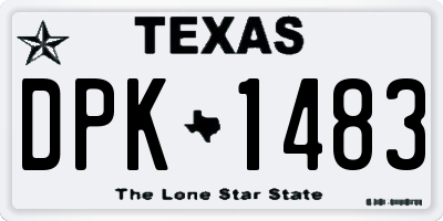 TX license plate DPK1483