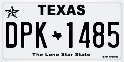 TX license plate DPK1485