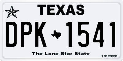 TX license plate DPK1541
