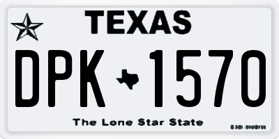 TX license plate DPK1570