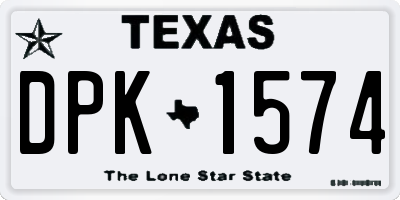 TX license plate DPK1574