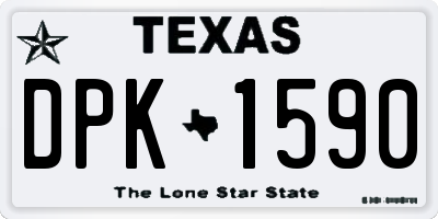TX license plate DPK1590